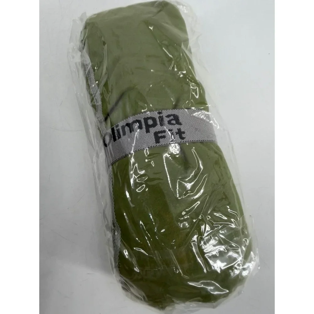 OlimpiaFit Microfiber Towel Set Unisex 3 Pack Olive Green Quick Dry Sporty NWT